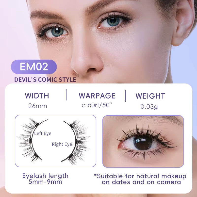 Magnaluxe Magnetic Lashes Set – Natural, Soft & Reusable with No-Glue Application Tool for Effortless Eye Glam
