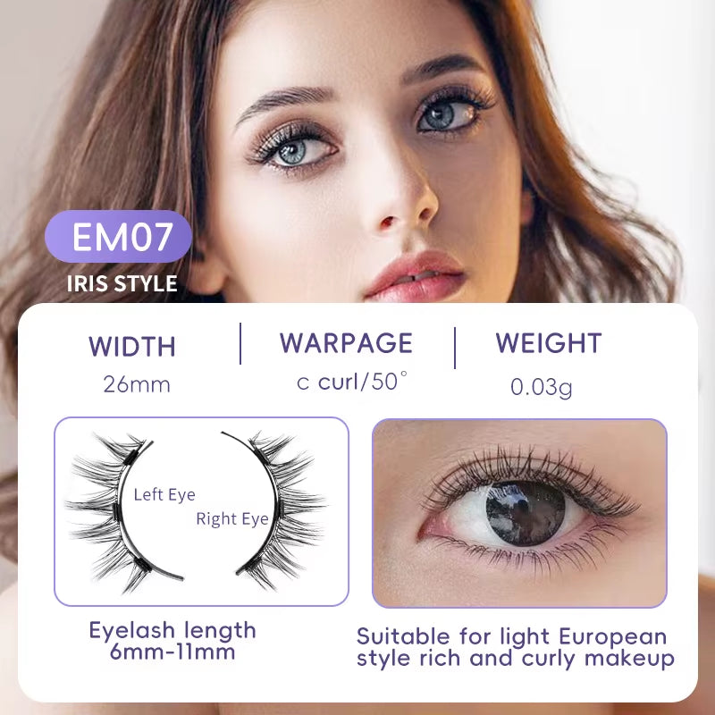 Magnaluxe Magnetic Lashes Set – Natural, Soft & Reusable with No-Glue Application Tool for Effortless Eye Glam