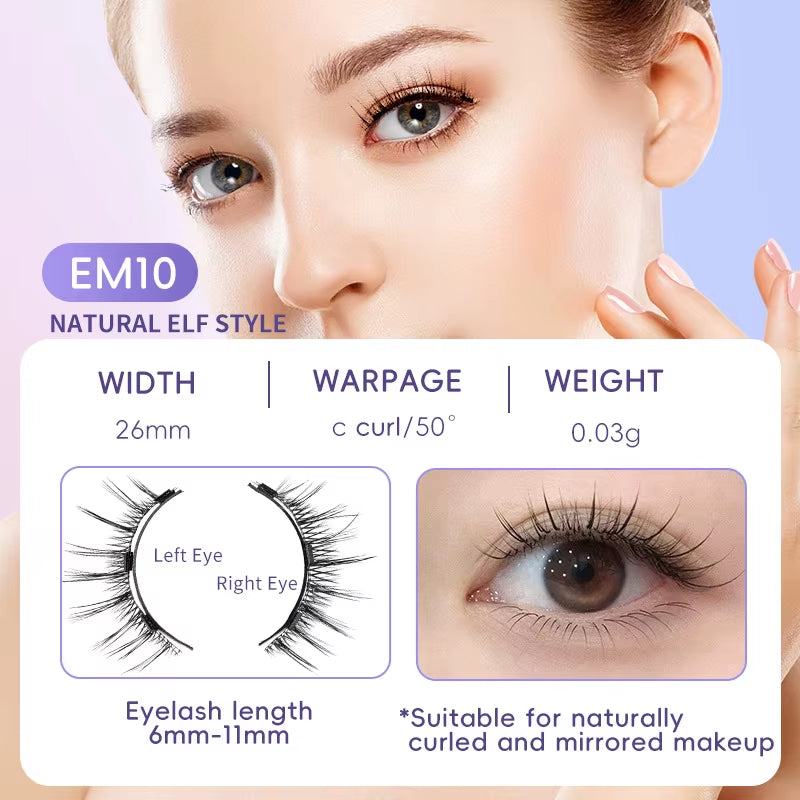 Magnaluxe Magnetic Lashes Set – Natural, Soft & Reusable with No-Glue Application Tool for Effortless Eye Glam