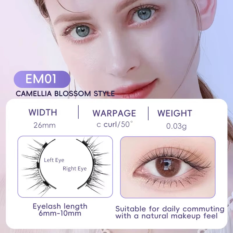 Magnaluxe Magnetic Lashes Set – Natural, Soft & Reusable with No-Glue Application Tool for Effortless Eye Glam