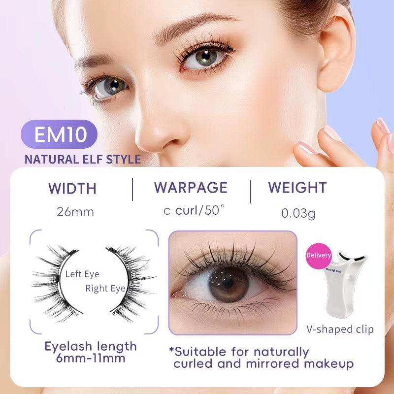 Magnaluxe Magnetic Lashes Set – Natural, Soft & Reusable with No-Glue Application Tool for Effortless Eye Glam