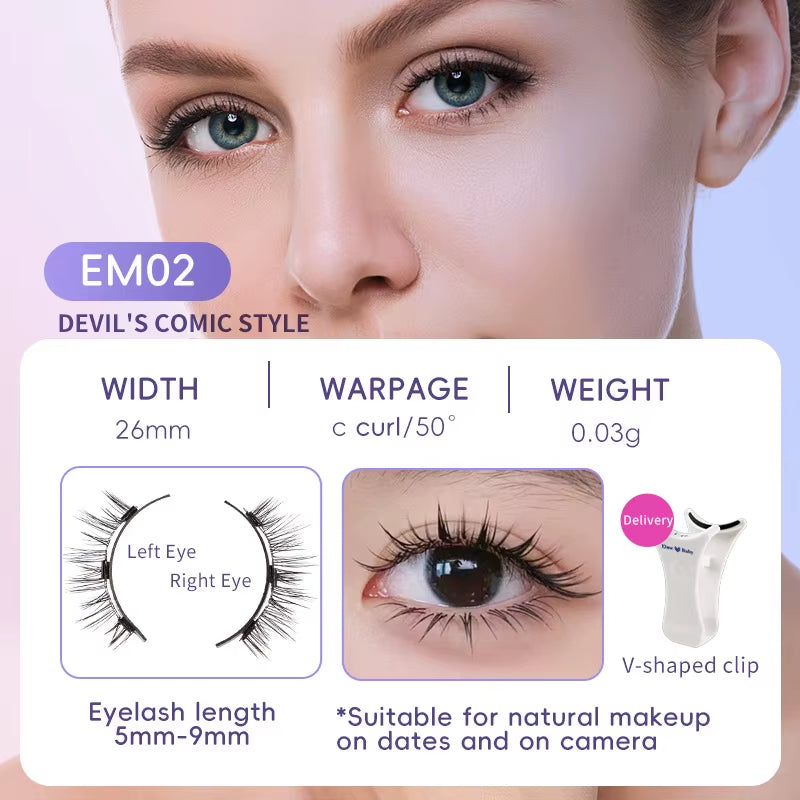 Magnaluxe Magnetic Lashes Set – Natural, Soft & Reusable with No-Glue Application Tool for Effortless Eye Glam