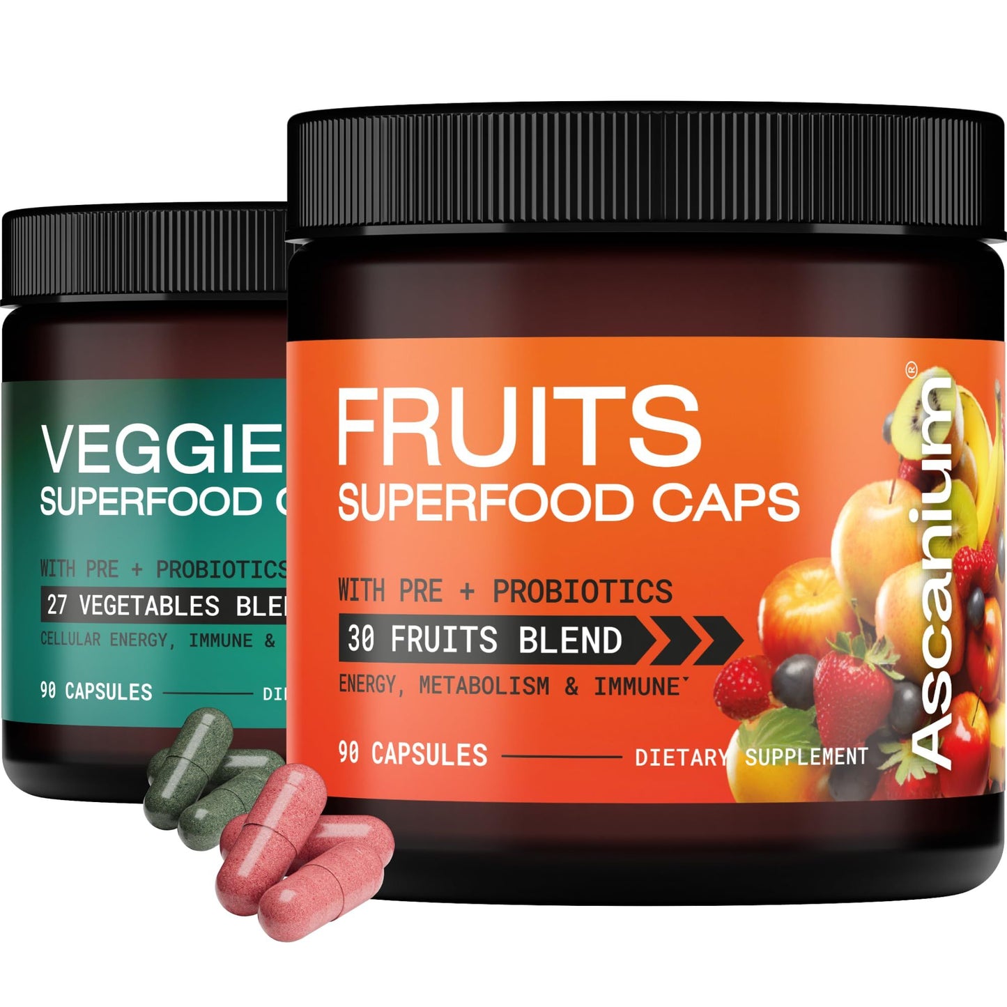 Superfood Fruits and Veggie Capsules - Overall Health and Energy - for Men and Women